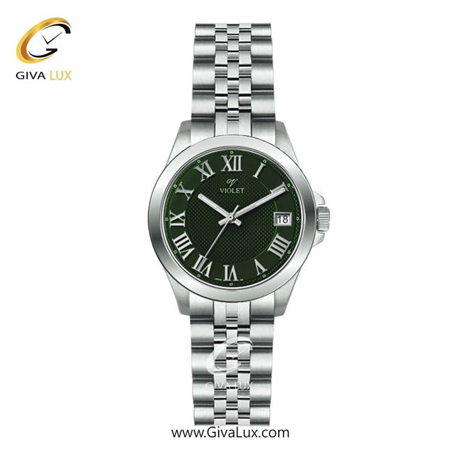 ساعت مچی اورجینال مردانه ویولت VIOLET نقره ای | نقره ای| سبز یشمی تیره| کد رفرنس 0556